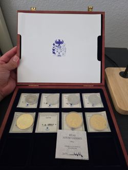 American Mint 7-Piece Commemorative Coin Set w/ Wooden Display Case