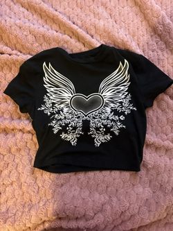Black Decal Crop Top