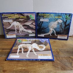 LOT OF 3 IQ Assembling Spinosaurus/Brontosaurus/Mammoth