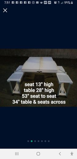Picnic Table Portable Folding Table with SeatsÂ