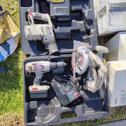 3 Porter Cable Power Tools Drill Circular Saw Tiger saw sawzall Needs Battery