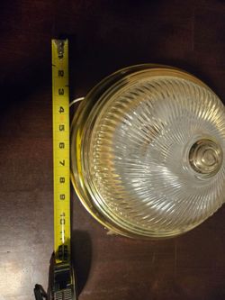 2 Flush Mount Bowl Ceiling Fixture with a Ribbed Glass Shade