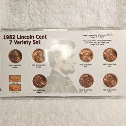 #490 Lincoln Cent 1982 Variety Set