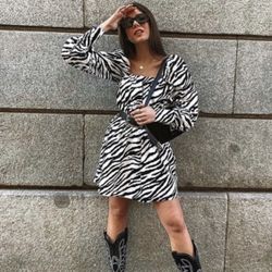 ara Dresses | Animal Print Poplin Dress