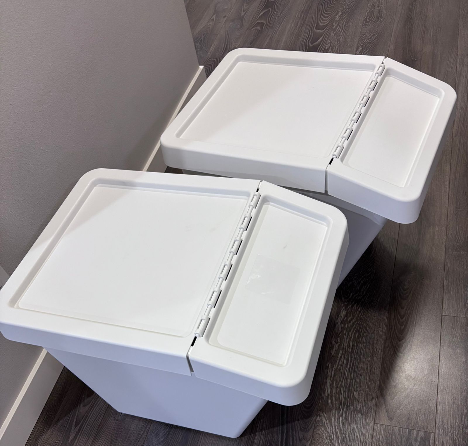 IKEA 2 White Tilt-Out Storage Bins / Trash Cans