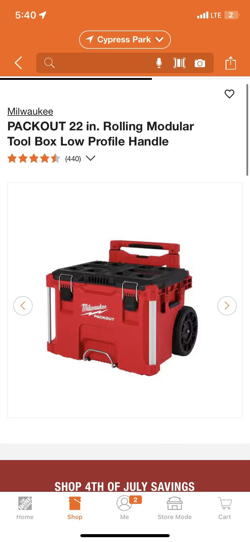 Milwaukee PACKOUT 22 in. Rolling Modular Tool Box Low Profile Handle (436) Milwaukee - PACKOUT 22 in. Rolling Modular Tool Box Low Profile Handle