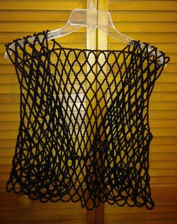 Vintage 70s Black Beaded Vest