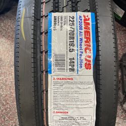 AMERICUS AP2000 225/70R19.5 $200 each tire HEAVY DUTTY 14 PL 225/70/19.5 commercial truck bus rv 14PR steer all position dually tire duallys tires