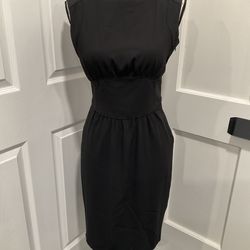 ZARA WOMAN BLACK PLEATED SHEATH DRESS