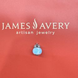 James Avery Retired Glass, Blue Baby Shoes Charm