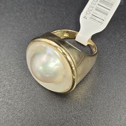 14K Yellow Gold Mabe' Pearl Ring Size 9.5  803330-4