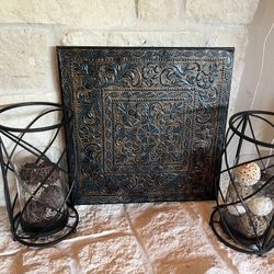Candle Holder Decor And Metal Wall Decor 
