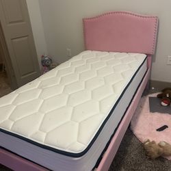 Pink Twin Bed & Mattress 