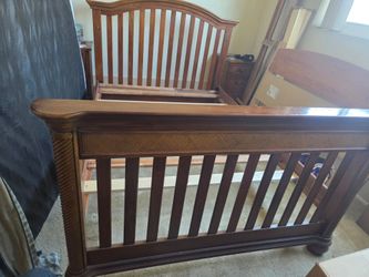 Solid wood full size bed frame
