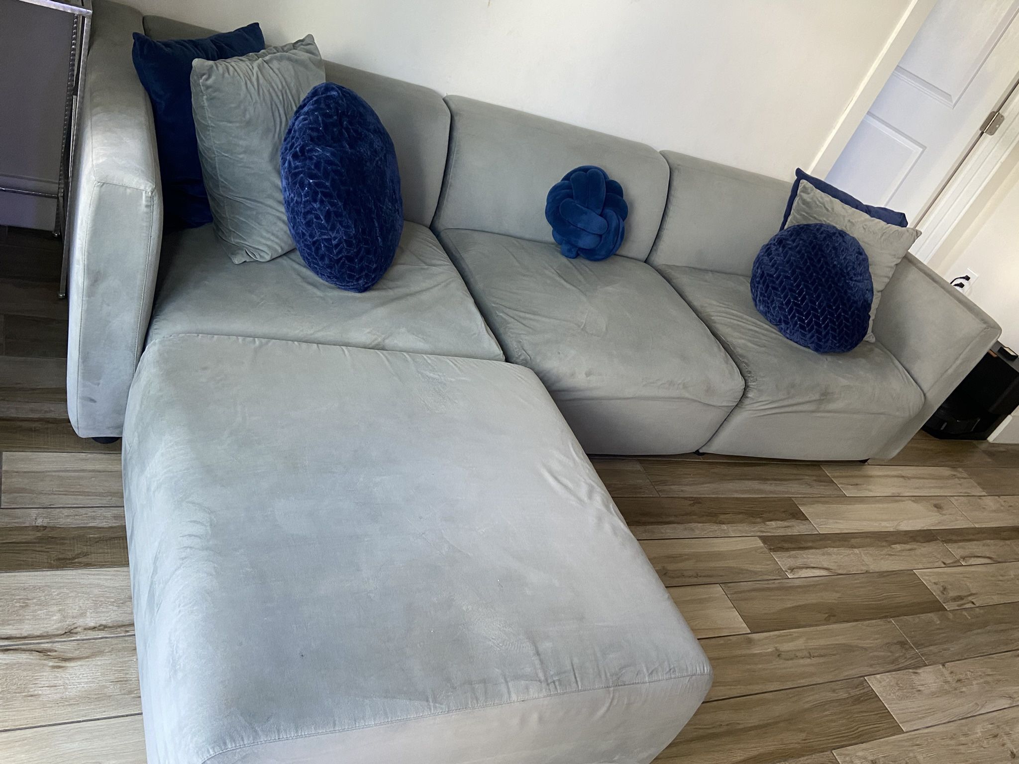 Grey Suede Couch