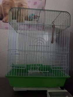 Bird Cage with mirror & Anti-spill Bird feeder 2pcs