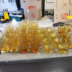 Anchor Hocking Lido Melino Honey Gold Vintage Glassware