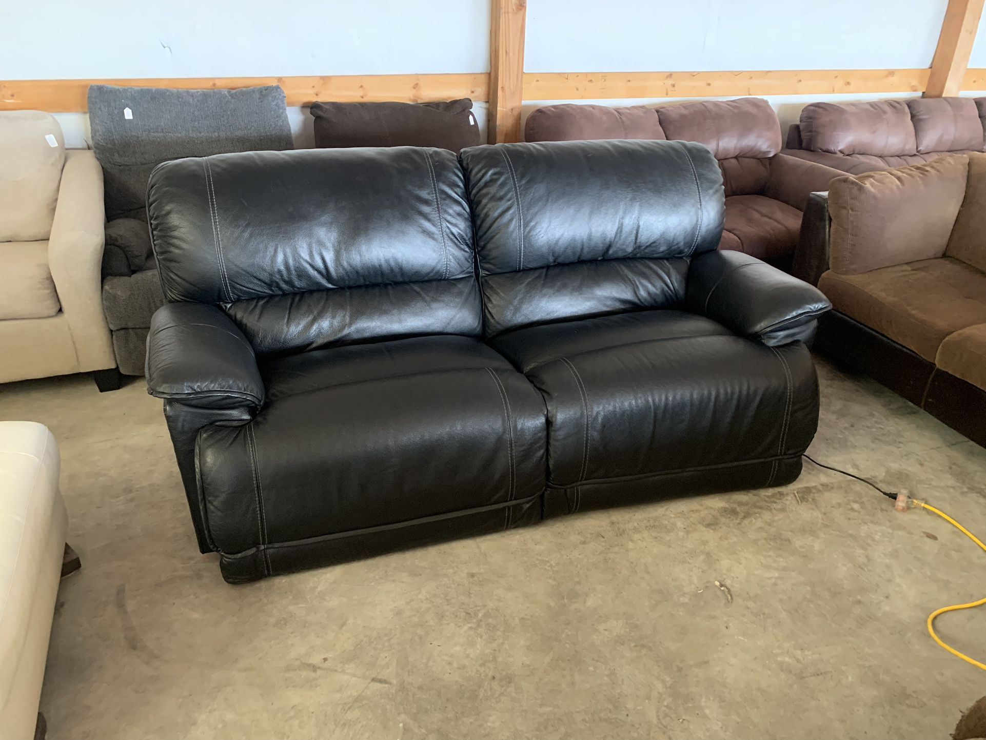Black Leather Electric Recliner Couch “WE DELIVER”