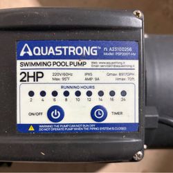 AquaStrong 2hp pool pump