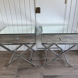 Mirror and metal nightstands for sale 