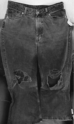 Barrel baggy jeans distressed h&m size 10
