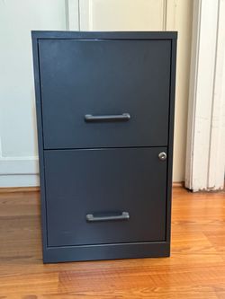 Locking 2-Drawer Metal Filing Cabinet with Hanging Folders