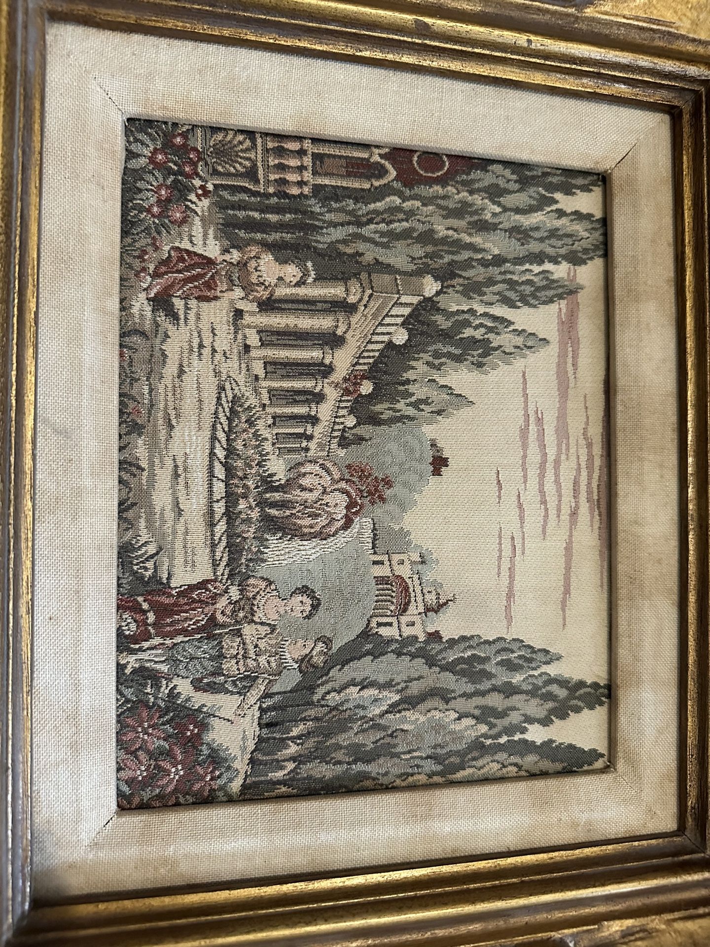 Pictures Framed Antique Victorian Needlepoint  King