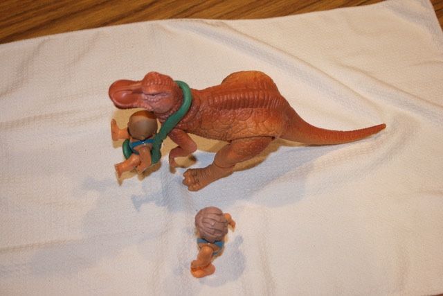 1987 Playskool Definitely Dinosaurs Anatosaurus, Zorg Cavemanand Thrax Cavemen