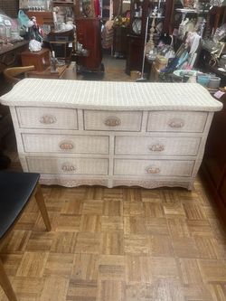 Wicker rattan dresser chest of drawers