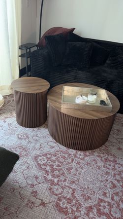 2-Piece Round Coffee Table Set