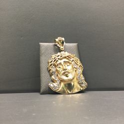 10K Jesus Head Pendant