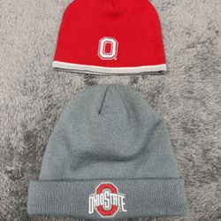 Bundle of 2 Gray and Red Ohio State Buckeyes beanies #Buckeyes 