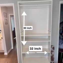 IKEA White Wardrobe Organizer (80” x 32”x 11”)