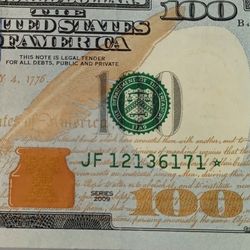 Star Note, 100 Dollar Bill, Fancy Number