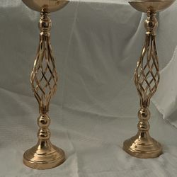 Metal Flower Arrangement & Candle Holder Stand