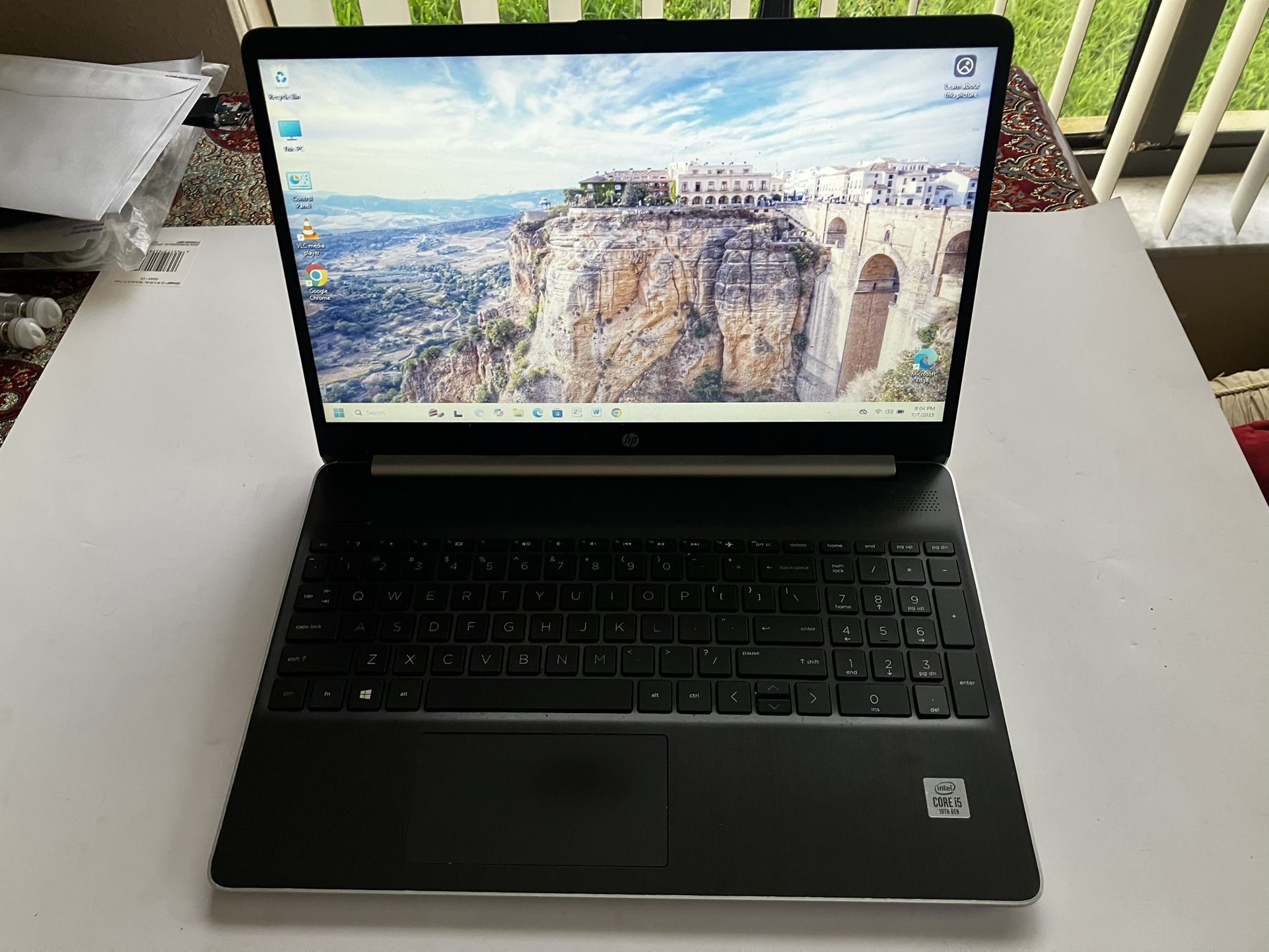 Nice, clean, fast HP 15-DY1076NR 15.6” intel i5-1035G1 8GIG 256GB M2 SSD Win 11 MS Office 2010 Pro
