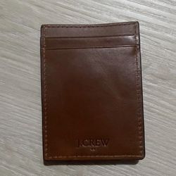 JCREW Mens Leather Money Clip Wallet