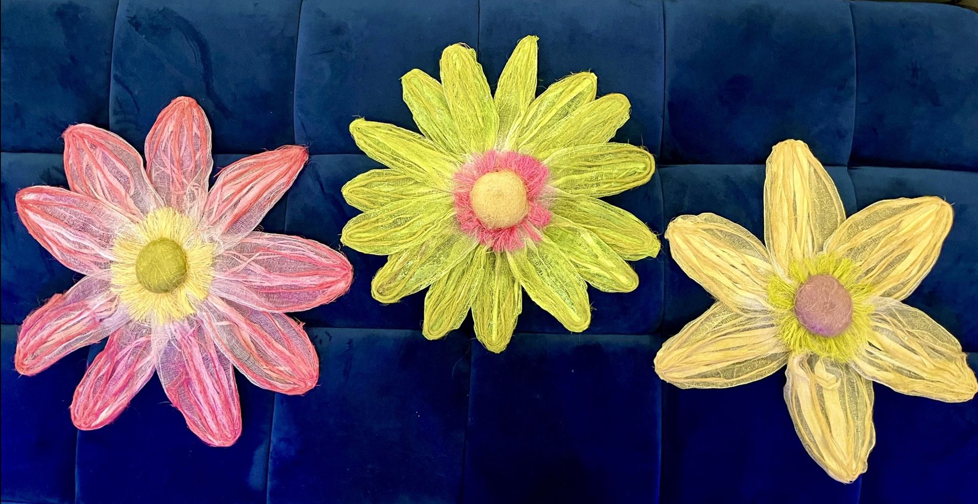 Colorful Flower Wall Decor - Set of 3 - Perfect for a nursery Or child’s bedroom