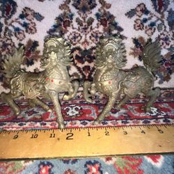 Vintage Chinese Bronze Mythical Animals 