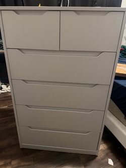 White 6-Drawer Tall Dresser