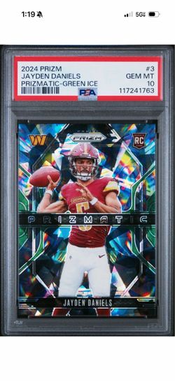 2024 Panini Prizm Prizmatic Jayden Daniels Green Ice #3 PSA 10