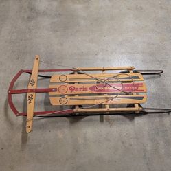 Vintage Paris Champion Fastback Wooden Sled