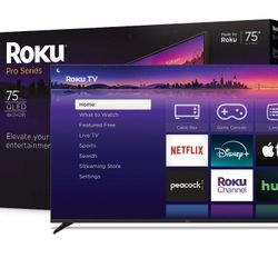 75in ROKU TV Pro Series QLED NEW 
