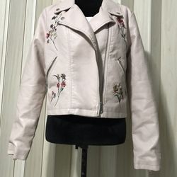 URBAN RETRO BABY  PINK,EMBROIDERED JACKET SIZE L