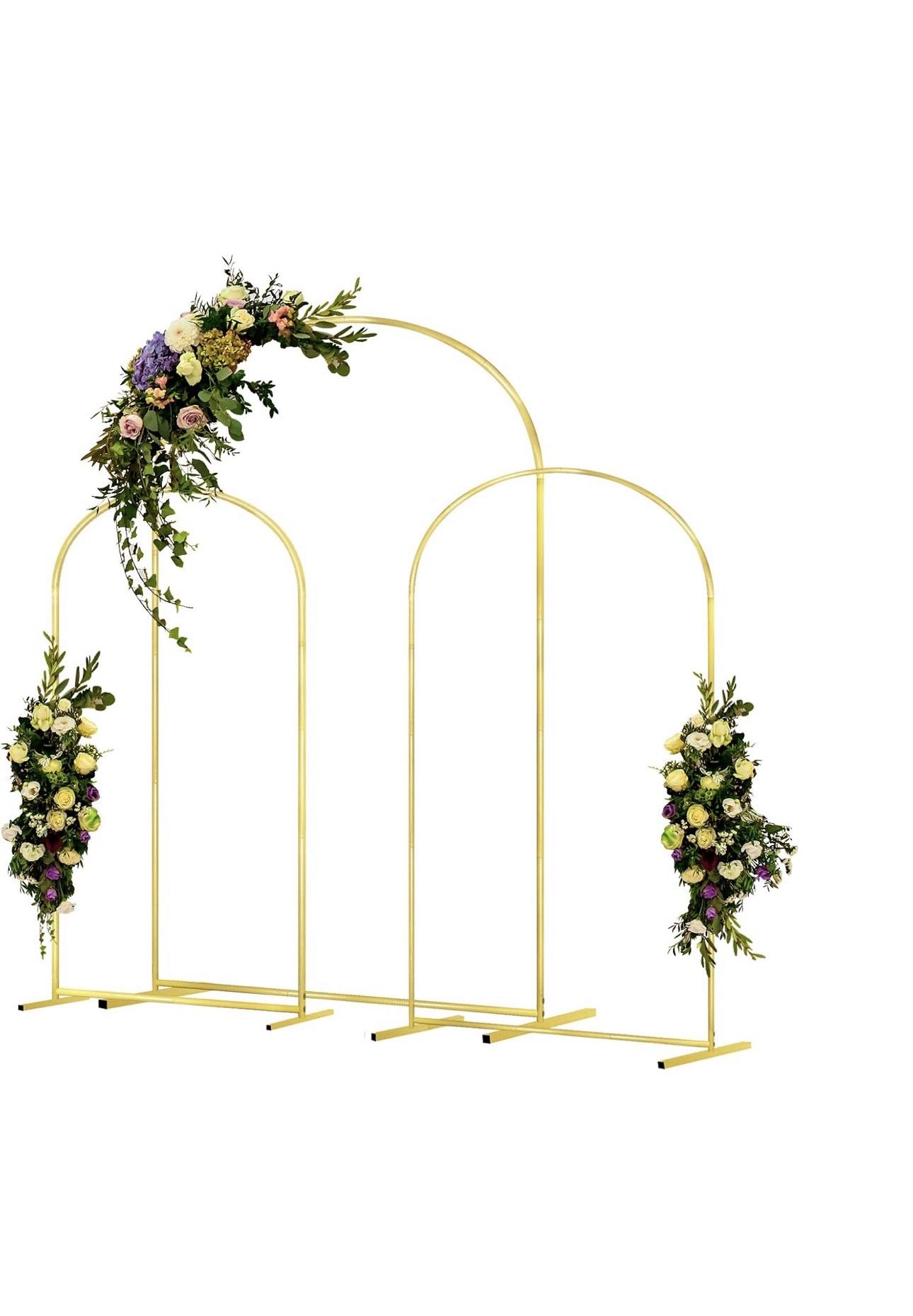 New Arch Backdrop Stand Set of 3 Gold Wedding Arches for Ceremony Bridal Arch Stand 7.2FT & 6.6FT & 6FT Garden Arbor Frame for Wedding Birthday Party