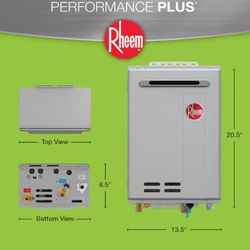 Rheem Performance Plus 9.5 GPM Smart Non-Condensing Outdoor Natural Gas Tankless Water Heater