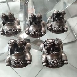 5 Bridal Table Bride/Groom Pewter Car Place Card Holder Just Married License Plate.