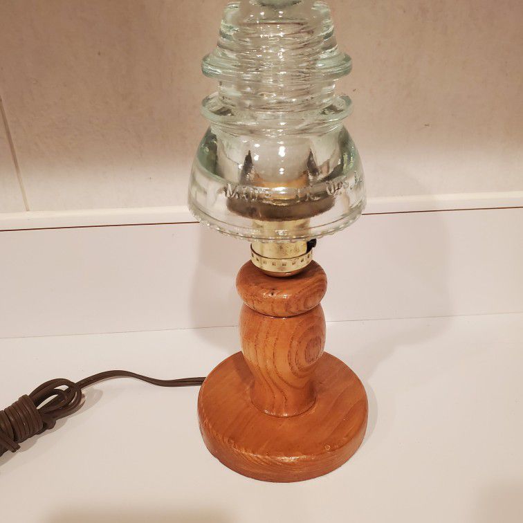 Lamp made from a vintage Hemingway Electric Insulator 