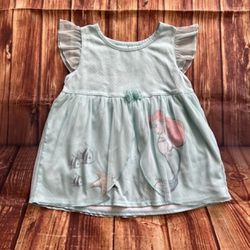 Disney Girl’s The Little Mermaid Fit and Flare Mini Dress Aqua Size 7/8