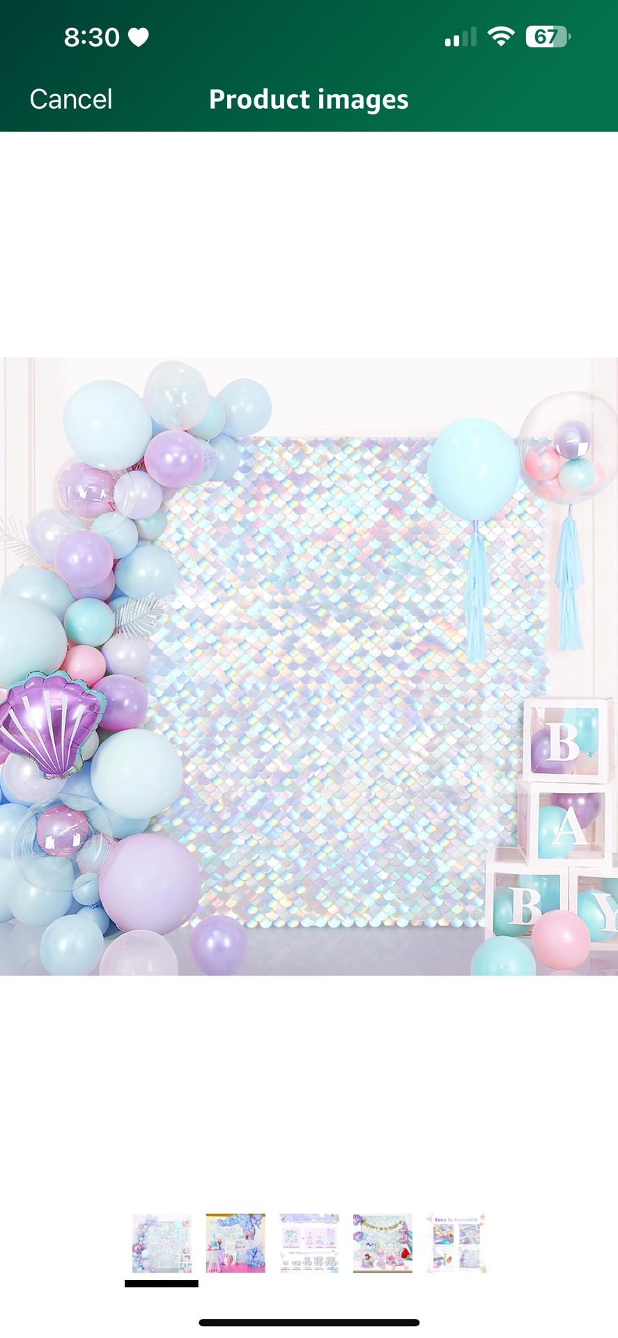 Shimmer Wall Backdrop Mermaid Panel - Glitter Panels 4ftx6ft